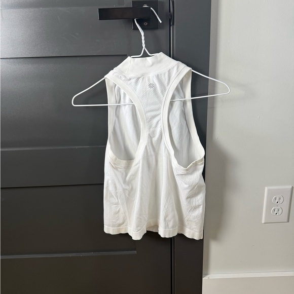 Athleta White Racerback Mockneck Sleeveless Tank Size S - Picture 3 of 9